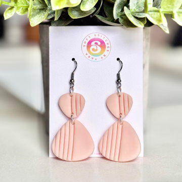 Peach Geometric Earrings