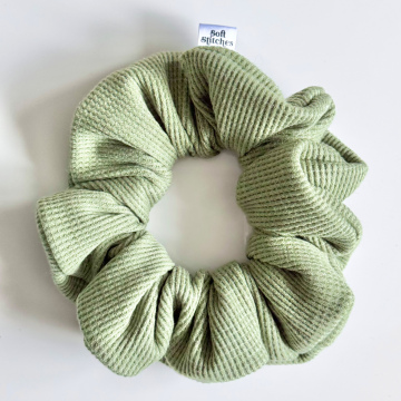 Olive Waffle Knit Scrunchie
