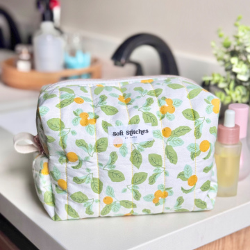 Lemon Print Cosmetic Bag